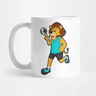 Lion at Handball player with Handball Mug